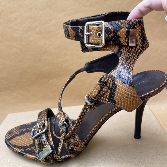 Chloe Snake Skin High Heeled Sandals - Picture 1 of 7